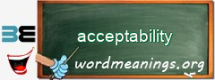 WordMeaning blackboard for acceptability